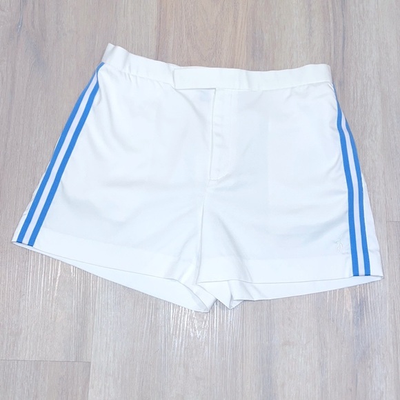 RALPH LAUREN women’s white Blue pinstripe Tennis shorts Preppy Golf Coastal - Picture 1 of 13